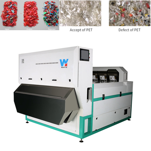 Del HDPE automático de dos máquina plástica del clasificador del color del Ldpe del PE de los canales inclinados de la capa 4 ABS del Pvc