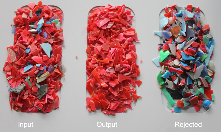Los gránulos plásticos del Ldpe del HDPE del animal doméstico del Pvc de los Pp del PE colorean la clasificadora del color del clasificador para las escamas del animal doméstico