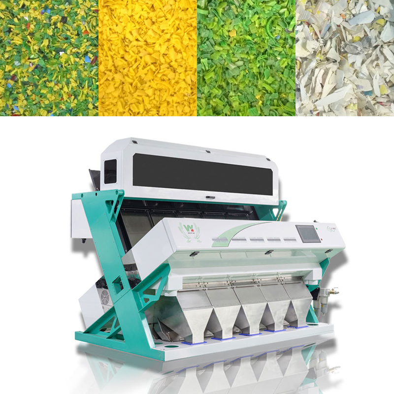 Los gránulos plásticos del Ldpe del HDPE del animal doméstico del Pvc de los Pp del PE colorean la clasificadora del color del clasificador para las escamas del animal doméstico