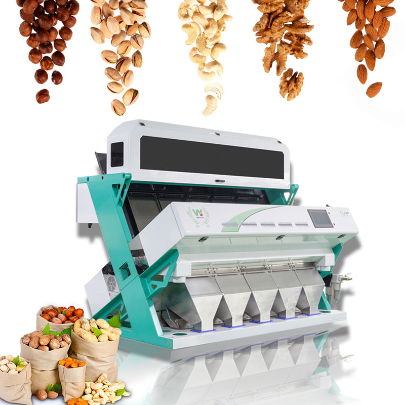 Clasificador óptico multifuncional del color de 5 canales de los canales inclinados 320 para los minerales plásticos del ABS de Bean Nut Seeds Pet PP del arroz
