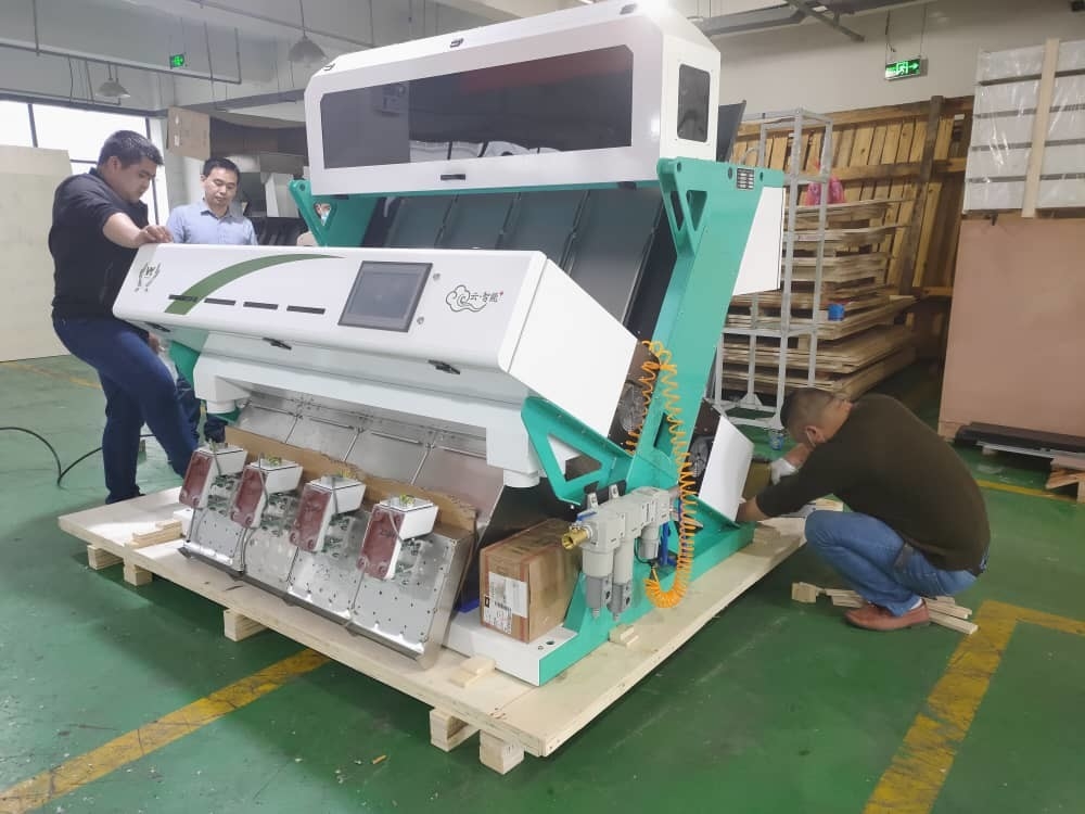 Sensor del CCD de Mini Color Sorting Machine With del clasificador del color de la pasa de la almendra de las nueces