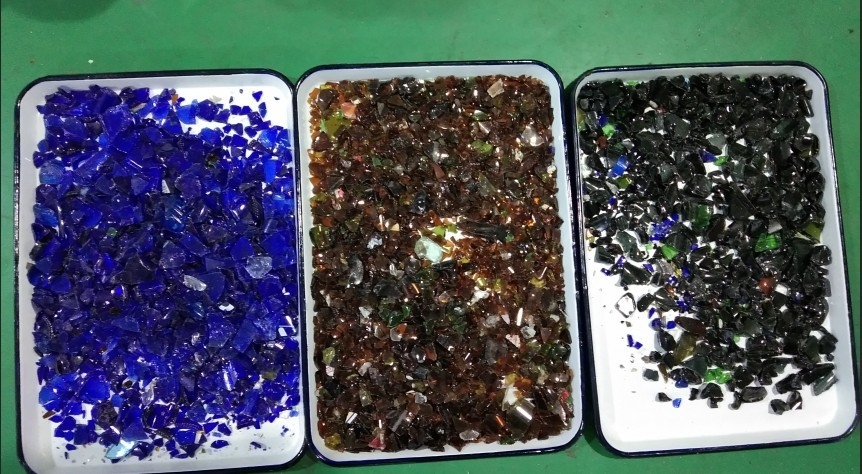 Máquina de clasificación de colores de vidrio de reciclaje de alta capacidad para mezclar vidrio