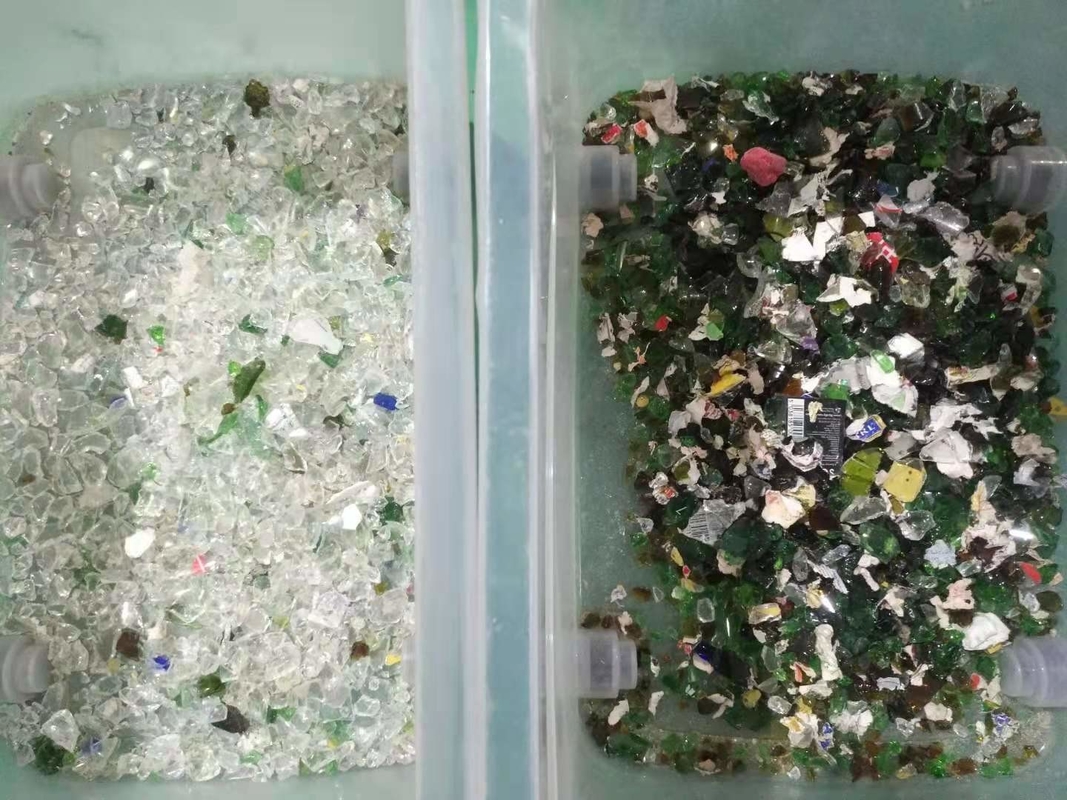 Máquina de clasificación de colores de vidrio de reciclaje de alta capacidad para mezclar vidrio