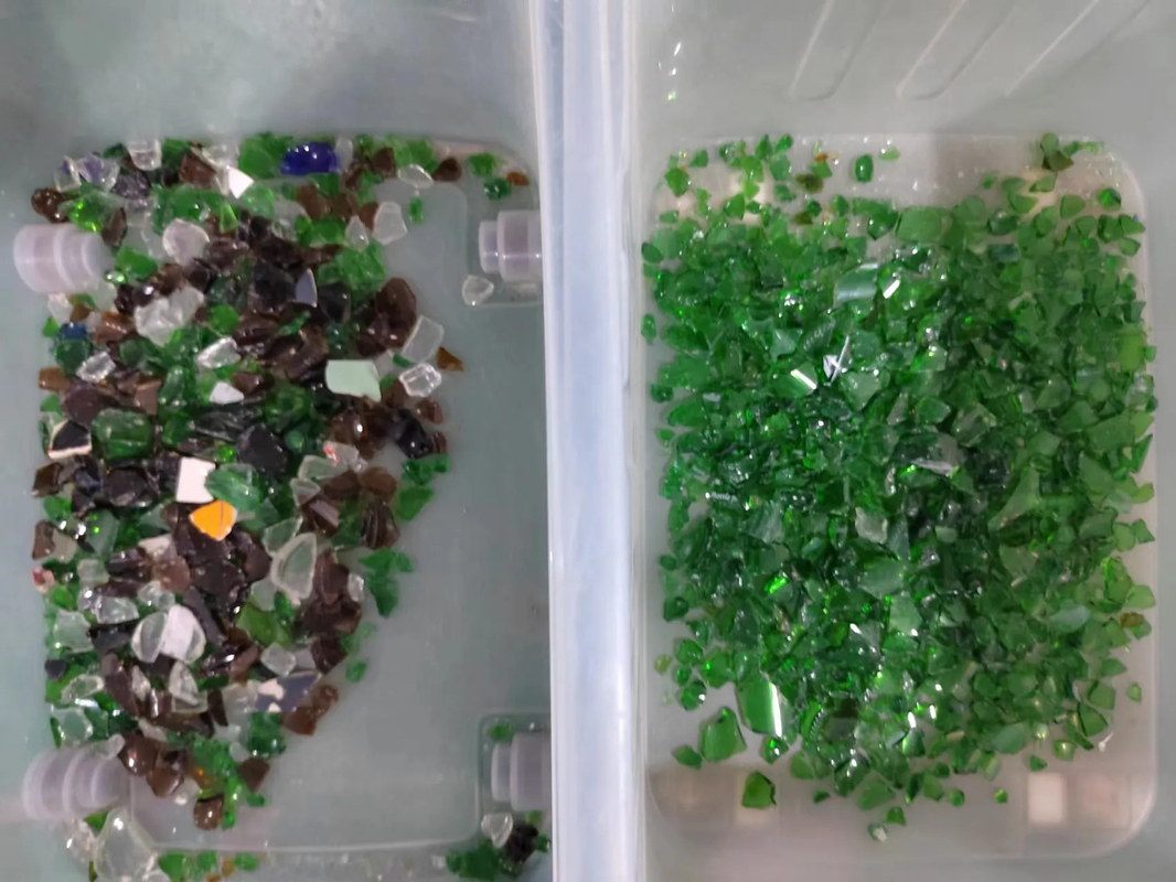 WenYao Nueva línea de clasificación de colores de vidrio ámbar reciclado húmedo línea de clasificación de colores de vidrio para vidrio roto