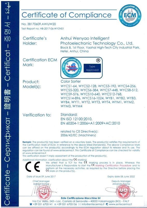 Alta Capacidad Cinturón de doble capa Wenyao Seco y húmedo de mineral de piedra de piedra máquina de clasificación de color mineral con eyector SMC 16 agujeros boquillas