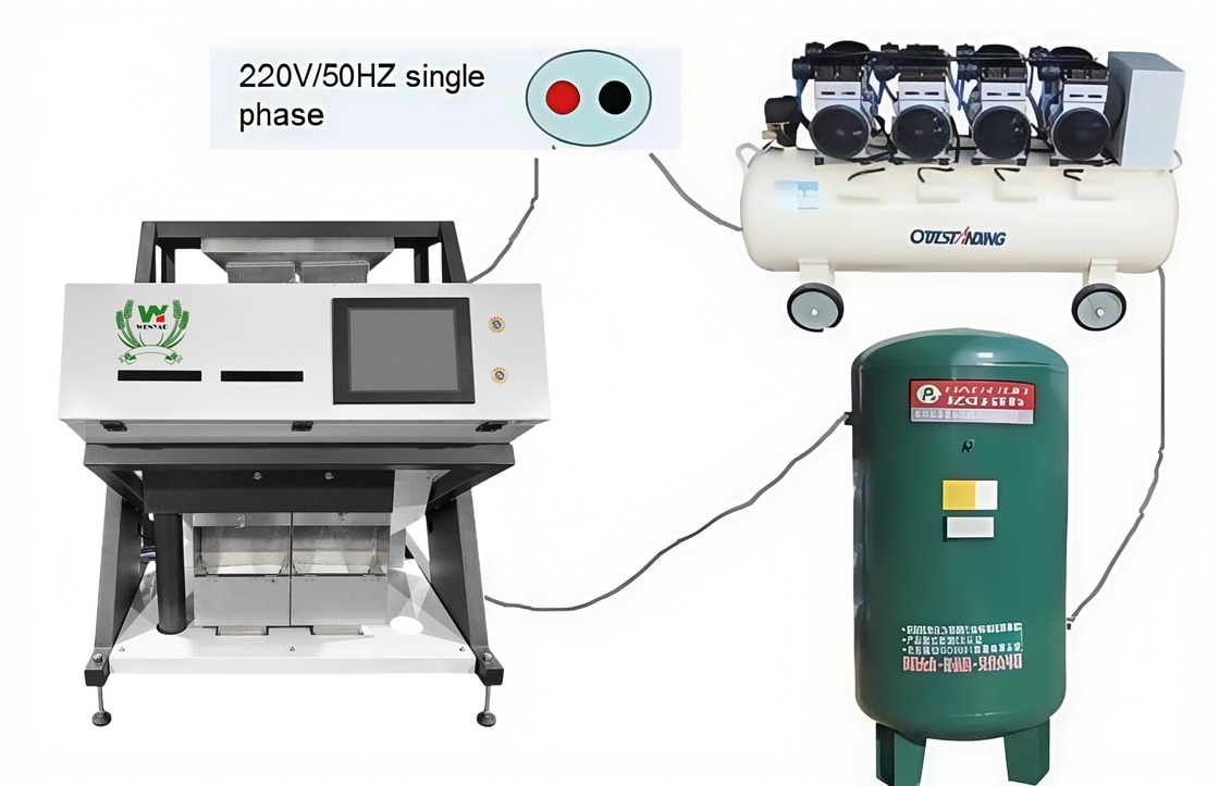 Máquina clasificadora de color inteligente de gránulos de coco de 128 canales, Wenyao 2 Chute