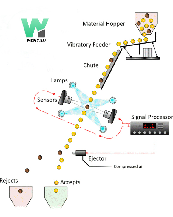 Wenyao High Technology Automatic Color Sorting Machine for Plastic PET PVC PP PS Granules