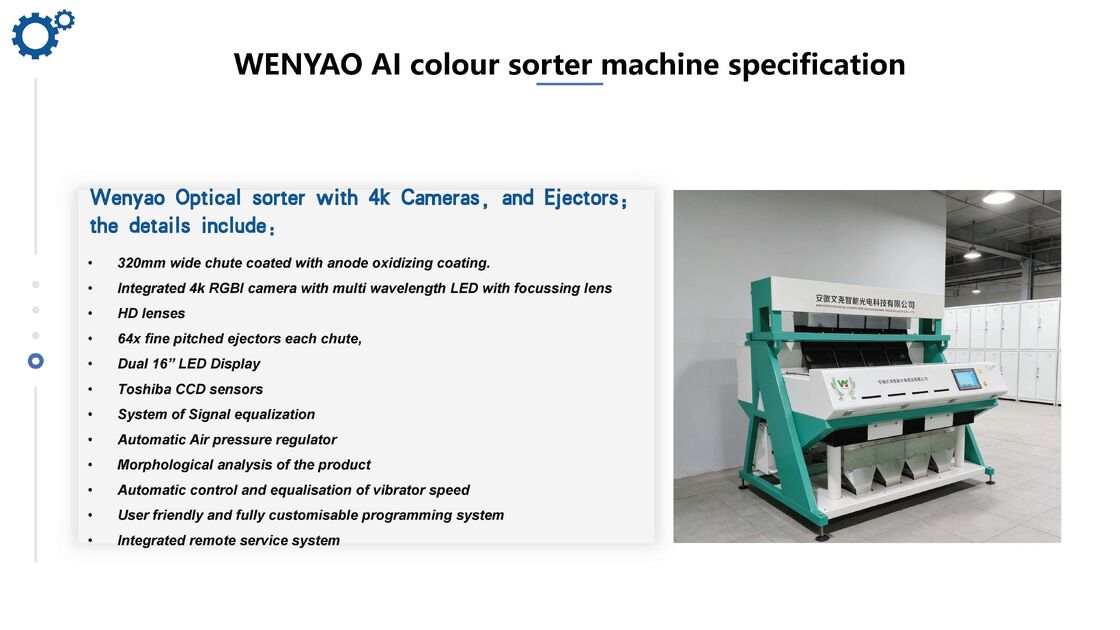 Máquina de Clasificación de Color Wenyao Precisión de Clasificación Parámetros Ajustables para Operaciones de Clasificación de Arroz Clasificador de Color
