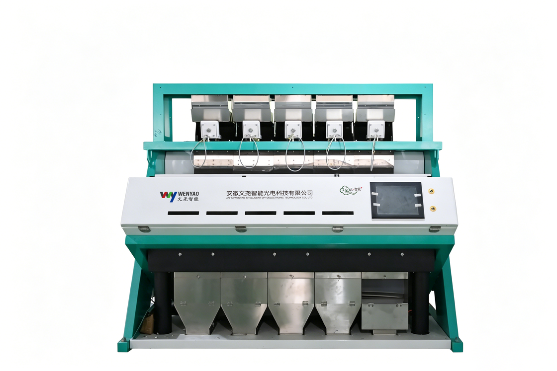 Clasificadora de semillas de girasol automática Wenyao de alta precisión 99.99% CCD con 5 tolvas, 320 canales y acero inoxidable de grado alimenticio 304
