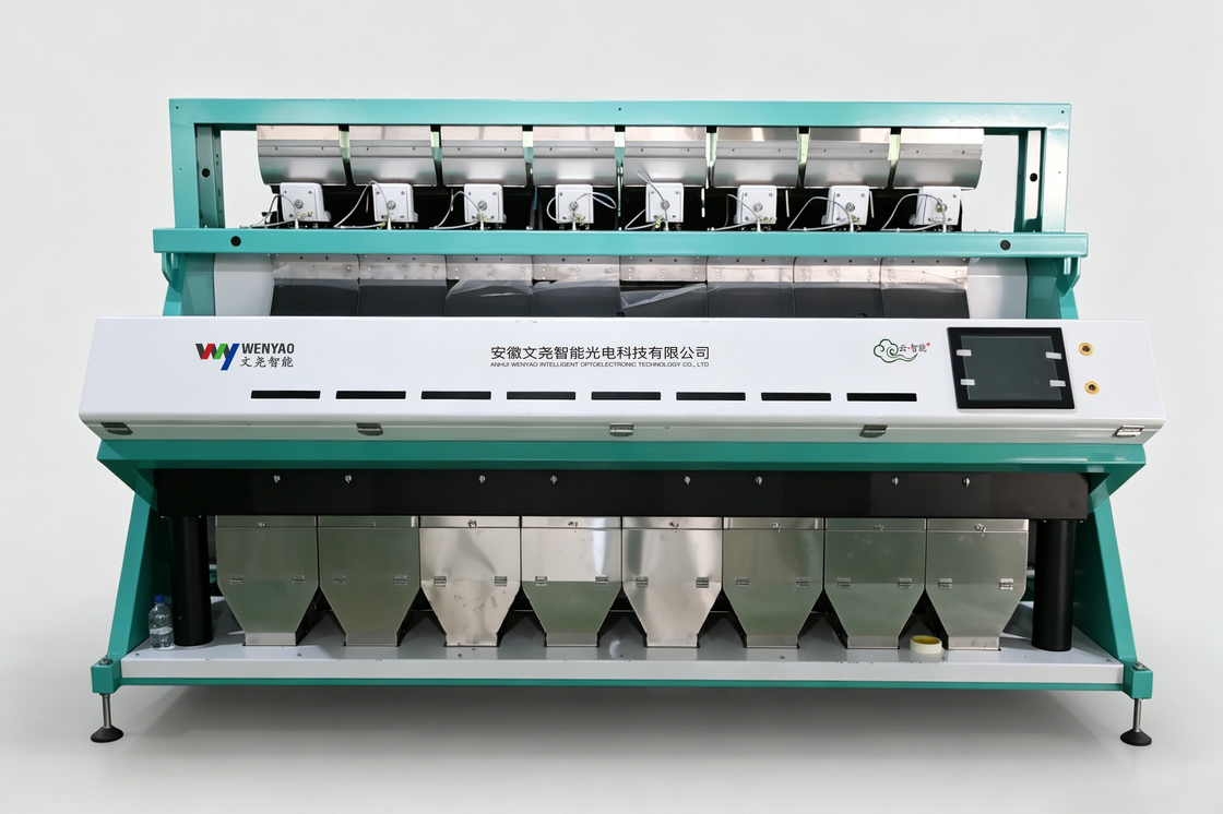 Wenyao 2026 AI Máquina de clasificación de color inteligente de avellanas con una precisión de clasificación del 99,95% y pantalla táctil Flexem de 12 pulgadas
