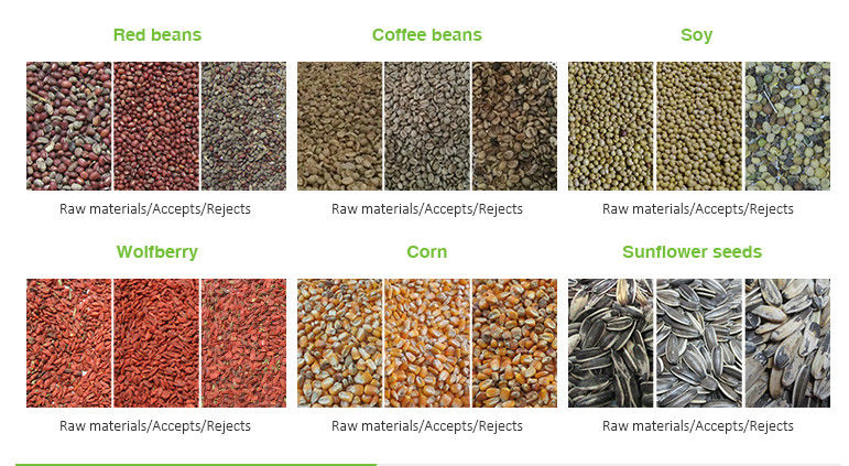 Clasificadora del color plástico del CCD para las habas del cacahuete del maíz del trigo del cereal del grano