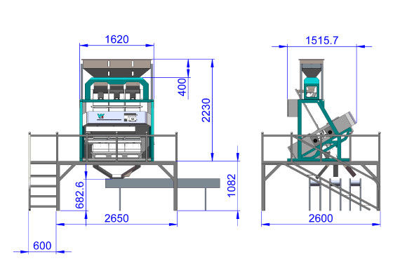 192 canales Mung multifuncional Bean Color Sorter Machine 3000kg/H