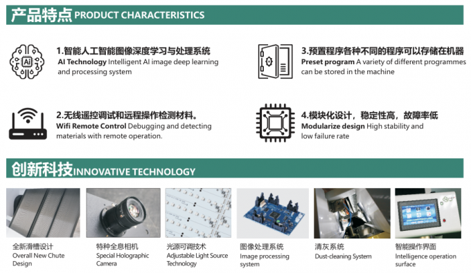 Wenyao LED Máquina de clasificación óptica de té verde, equipo de procesamiento de hojas de té 5