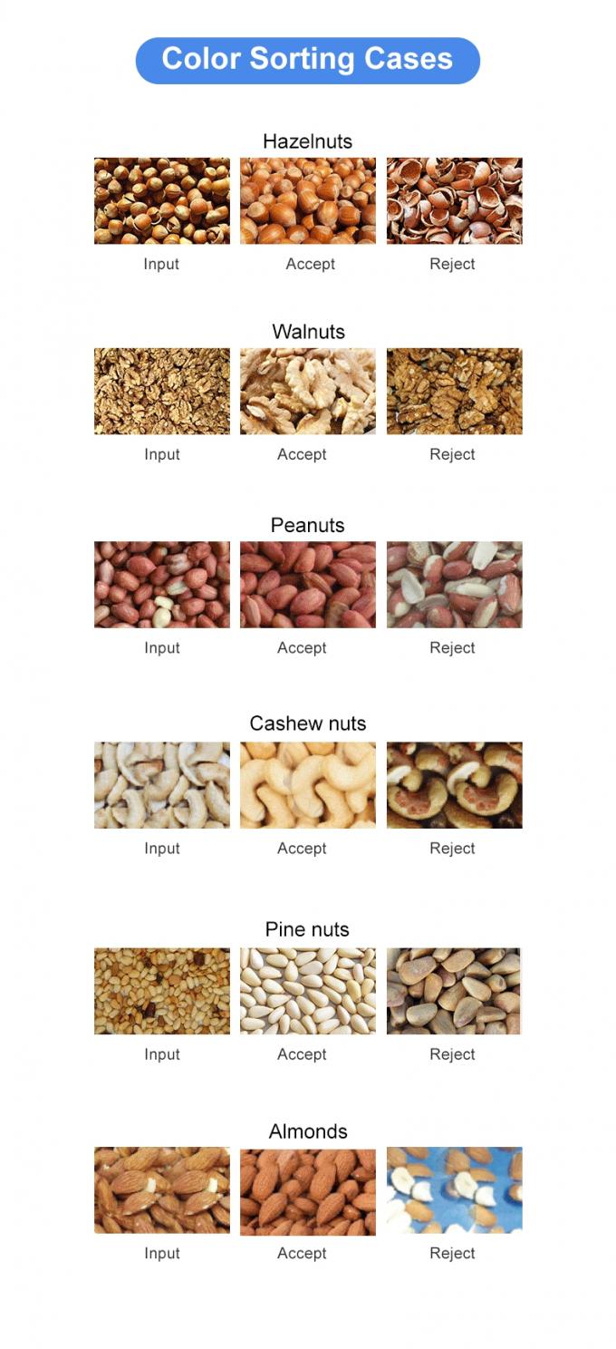 Máquina inteligente de clasificación de color de nuez de anacardo con sensor Toshiba CCD y cámara RGB 2