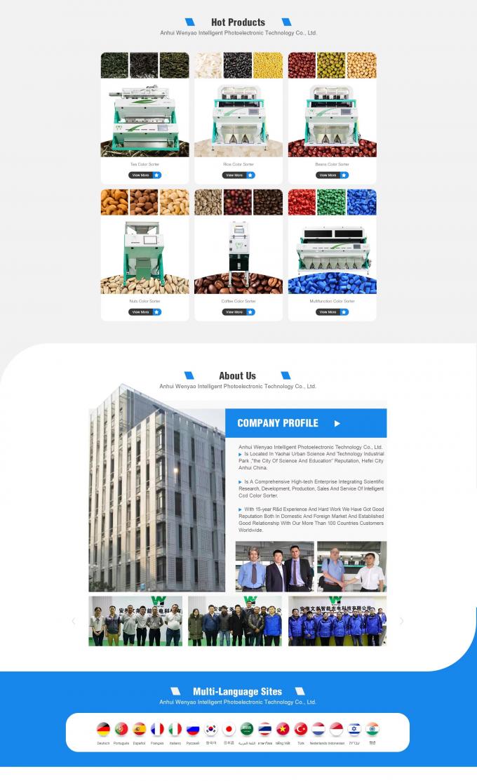 Máquina clasificadora de color CCD óptica de fábrica china más nueva Wenyao 2025 para almendras, pistachos y nueces de cacao 18